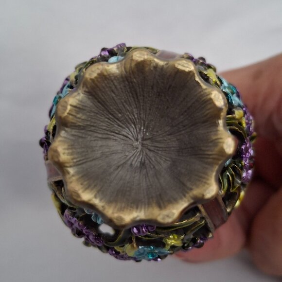 Vintage Yu Feng Flower Glass Perfume Bottle - Picture 4 of 6